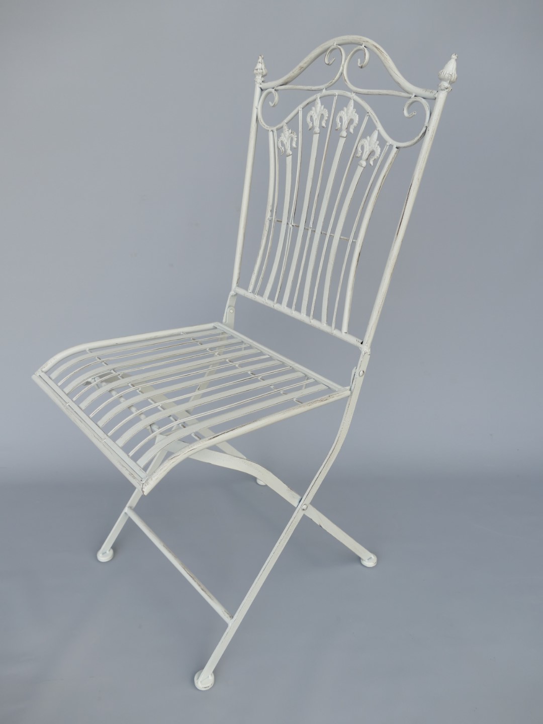 *NT 2xStuhl/Tisch(70) H.93cm Eisen rust. WEISS