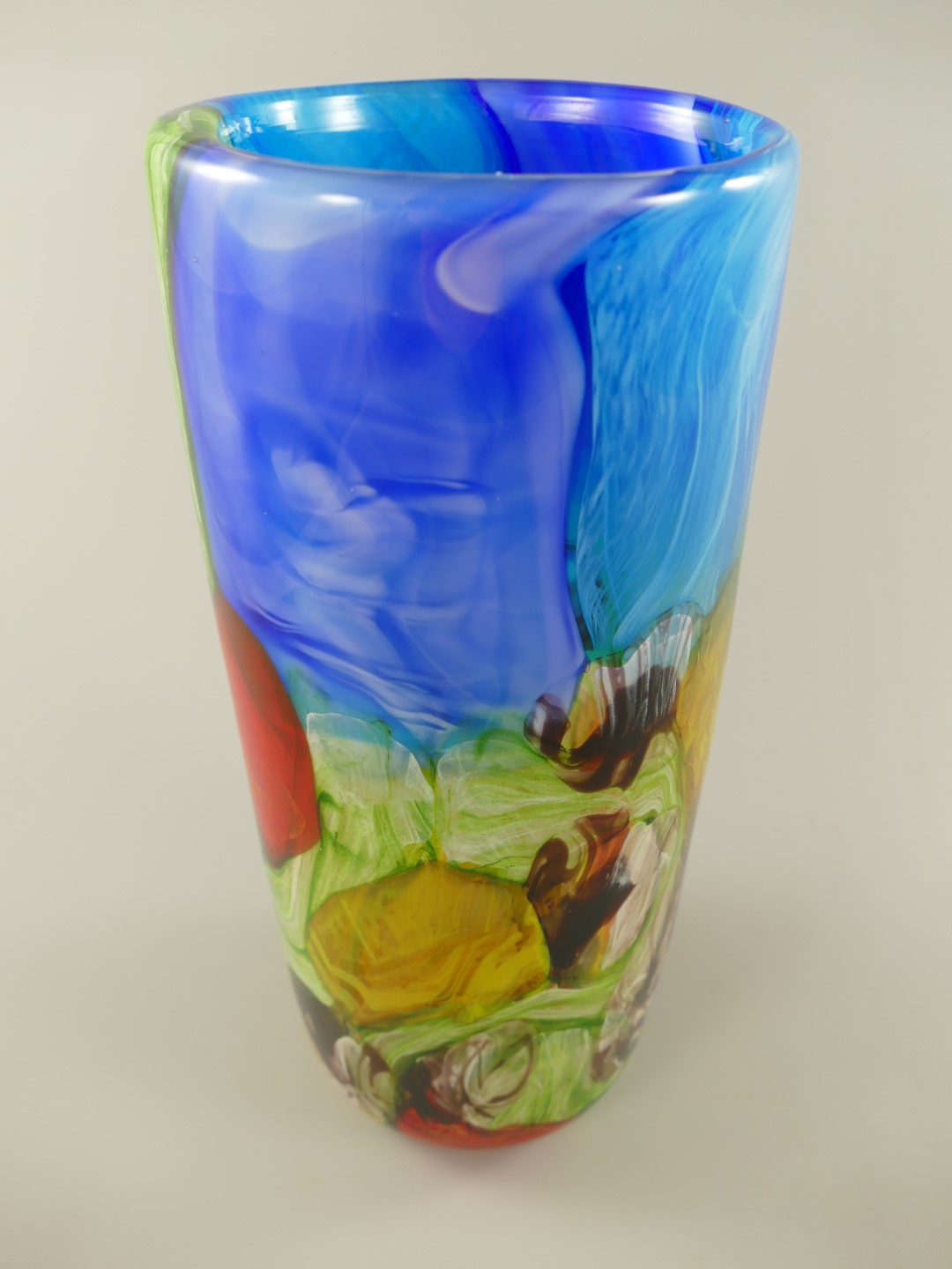 Glas Vase farbe H.36x16cm