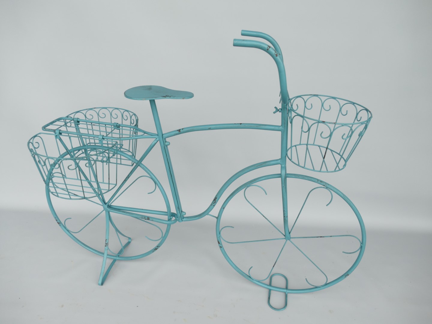 (*S) Blumen FAHRRAD rustik blau L.112cm