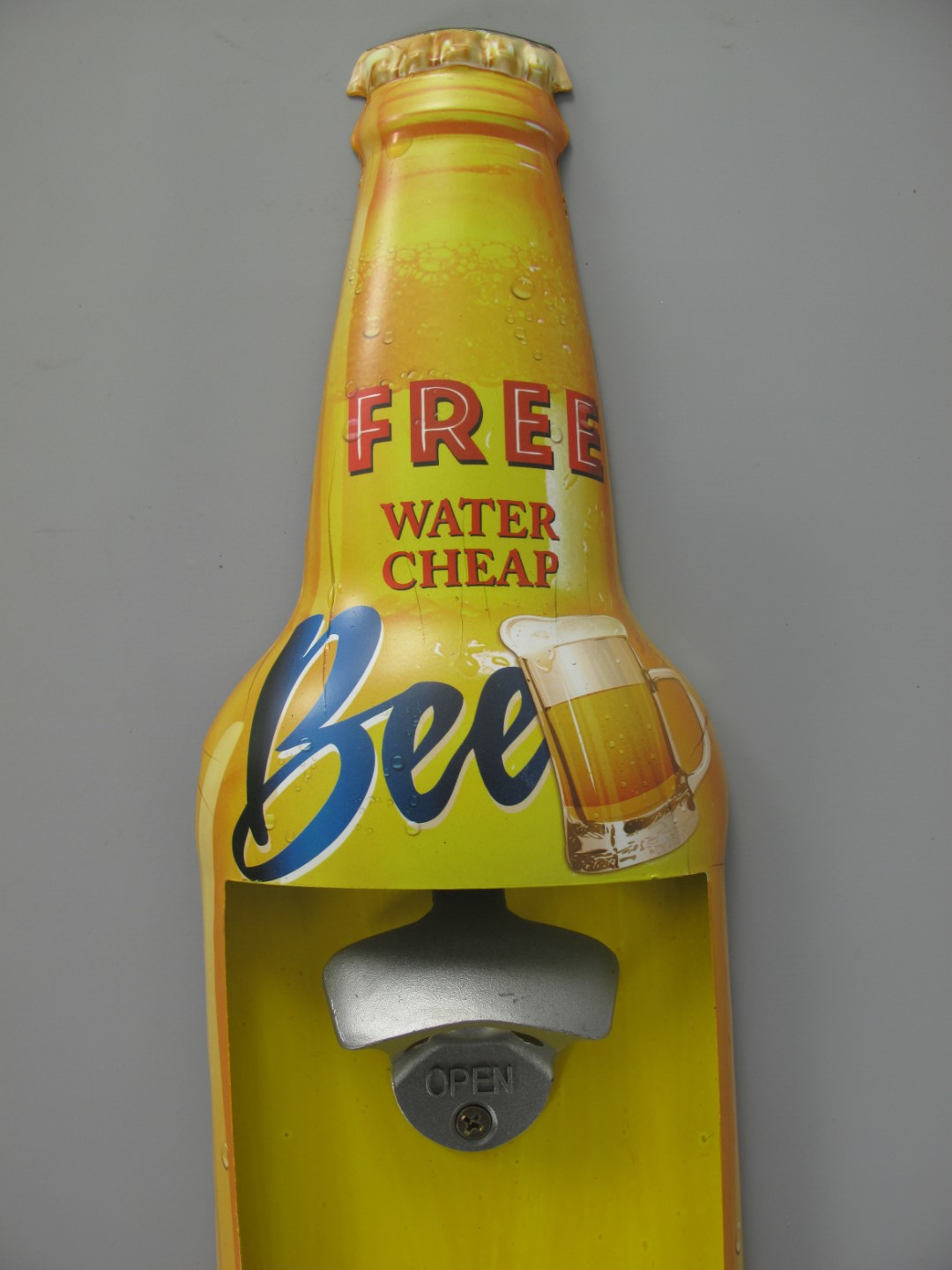 Wandschild(Gestanzt) Eisen Free Beer H.45x13cm