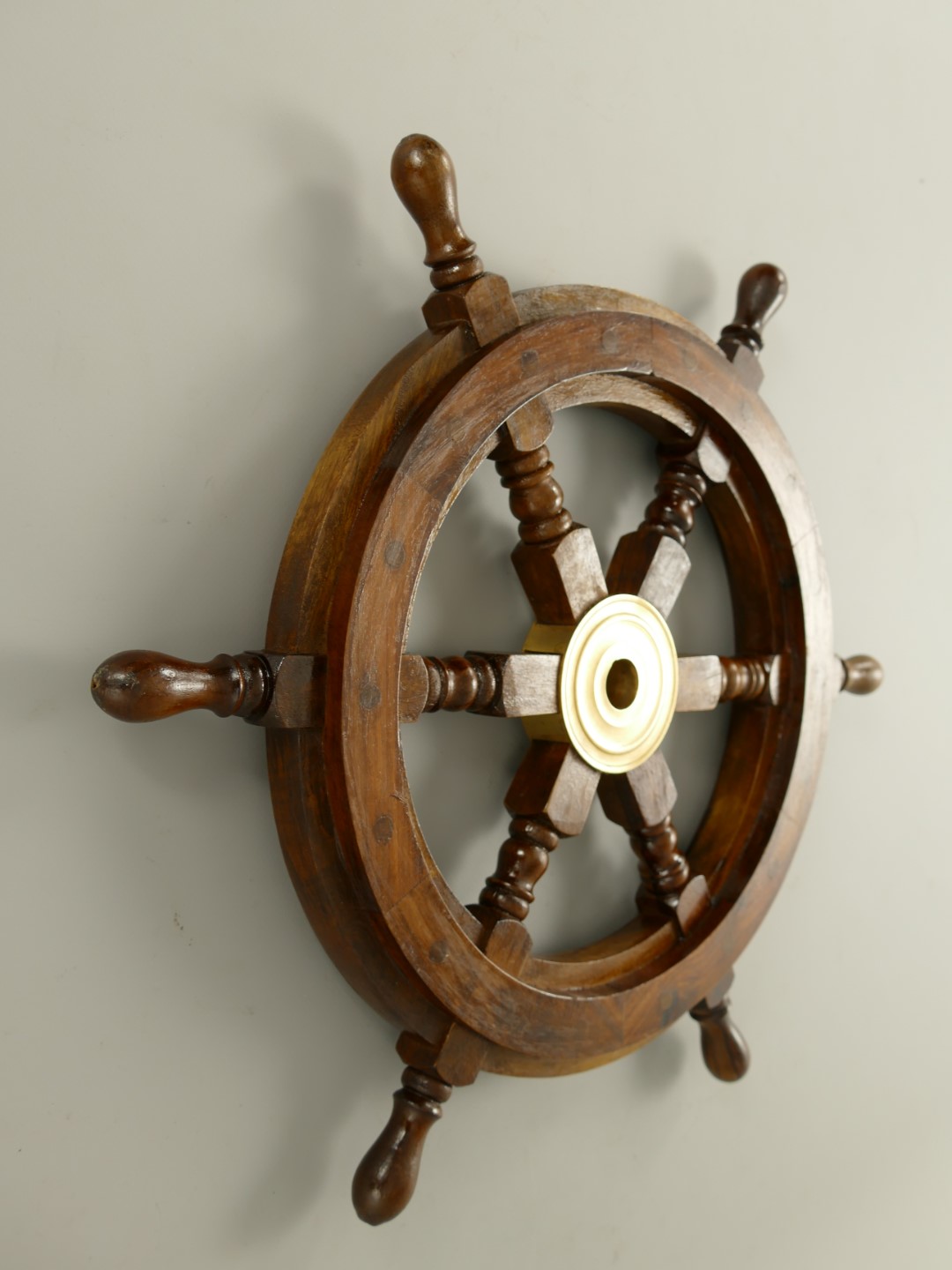Schiffssteuerrad Messing/Holz D.30cm