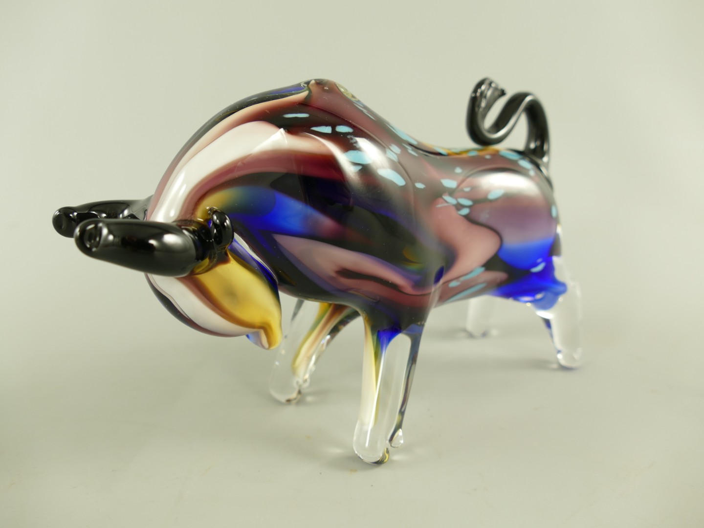Glasfigur Murano styl Bülle farbe L.20cm