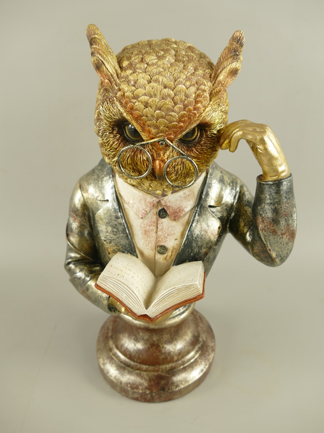 Figur Polystein Eule farbig H.35x22cm