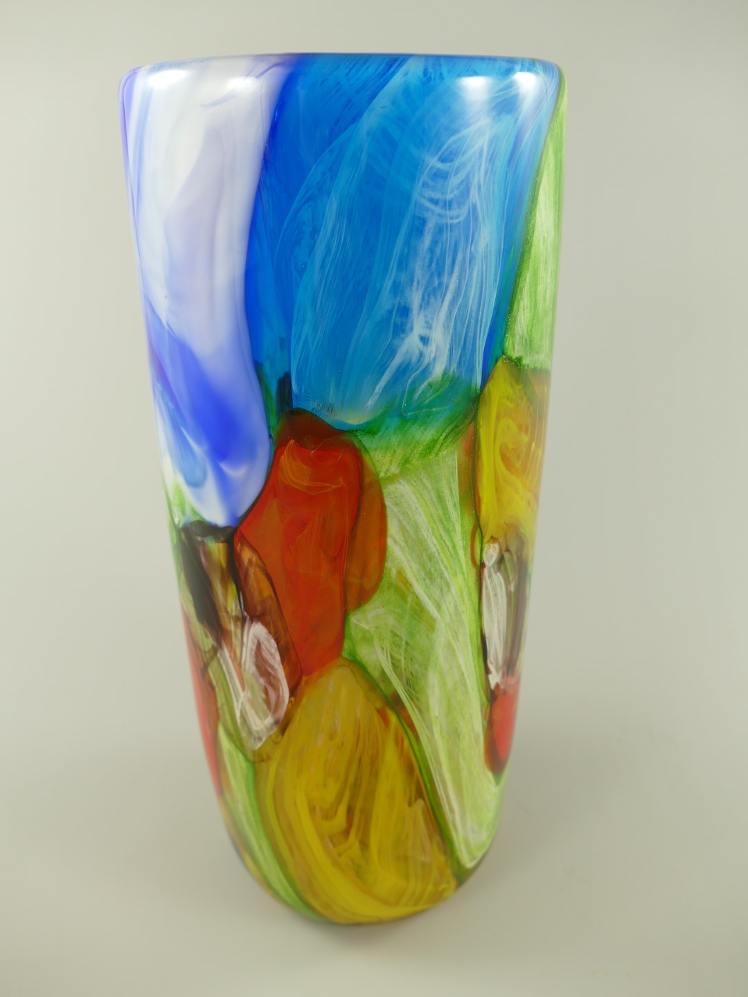 Glas Vase farbe H.36x16cm