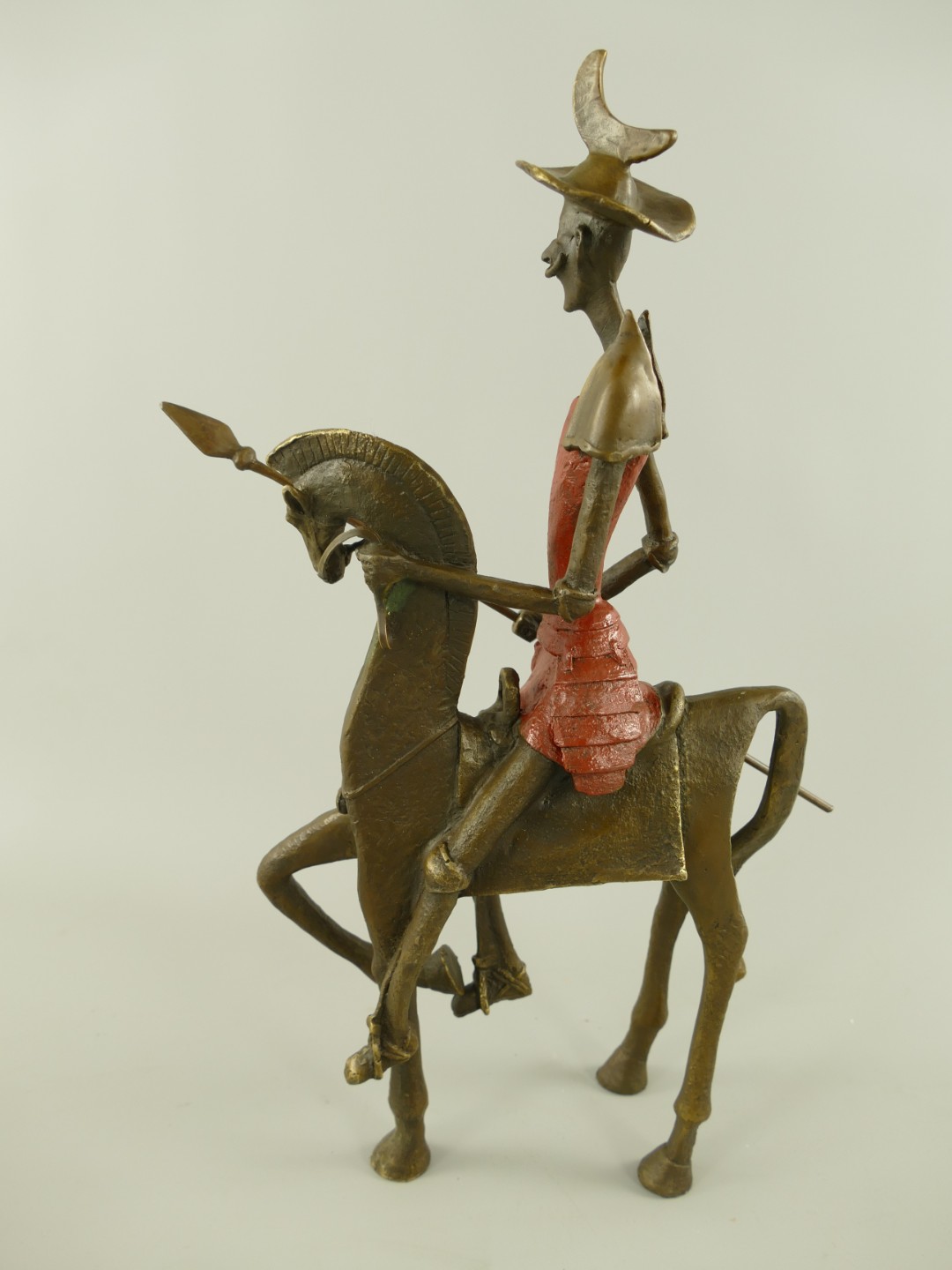 Figur Bronze Salvador Dalí Reiter Farbig H.44cm