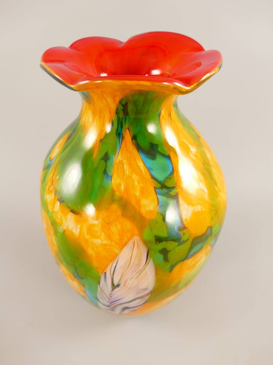 Glas Vase farbe H.36x23cm