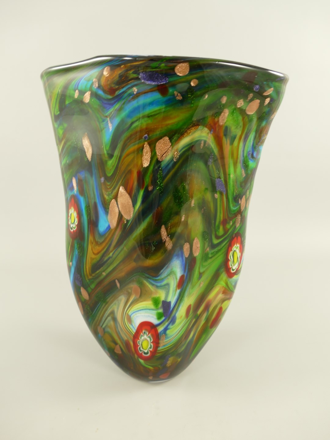 Glas Vase farbe H.35cm