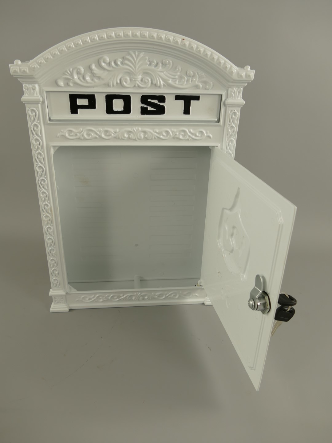Wandbriefkasten Alu/eckig weiss H.45cm