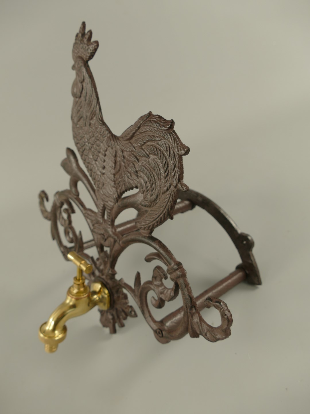 *ANG. Schlauchhalter/Wasserhahn Eisen braun H.35cm