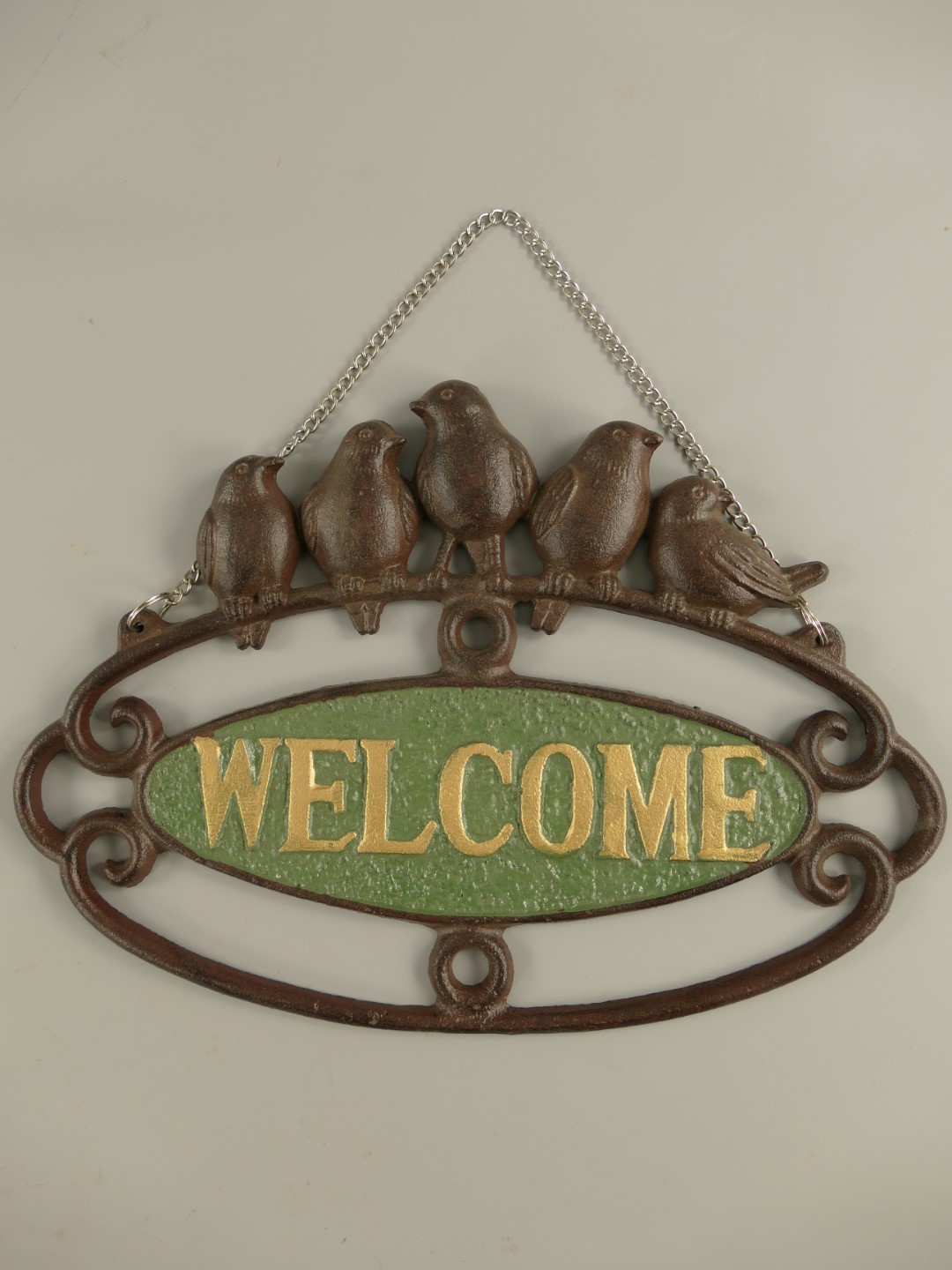 Wandschild Eisen Welcome L.35x25cm P/St.