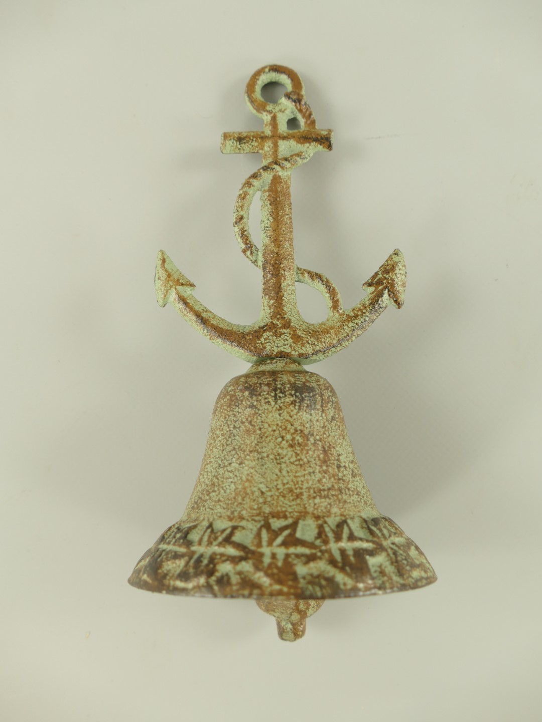 Tischglocke Anker Gußeisen farbig H.18x9cm