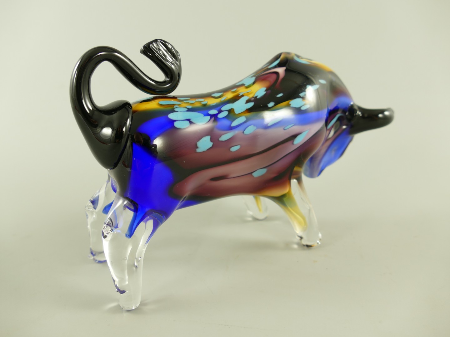 Glasfigur Murano styl Bülle farbe L.20cm