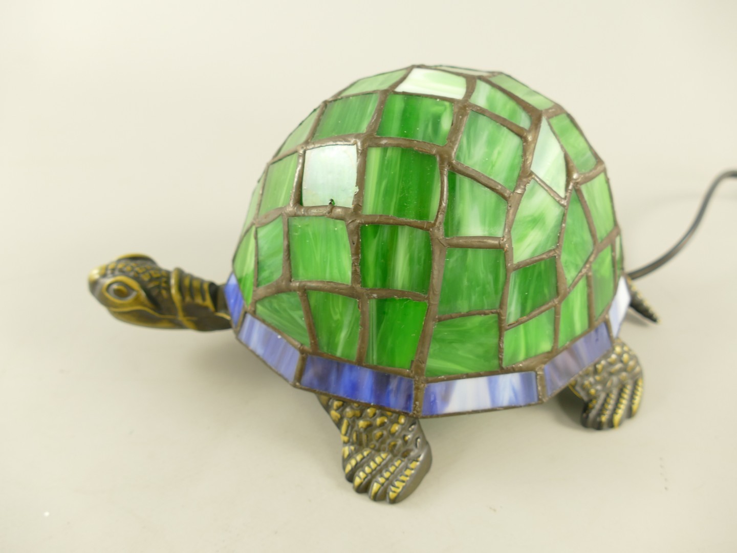 Lampe Tiffany Schildkröte Grun fassung E14 L.22cm