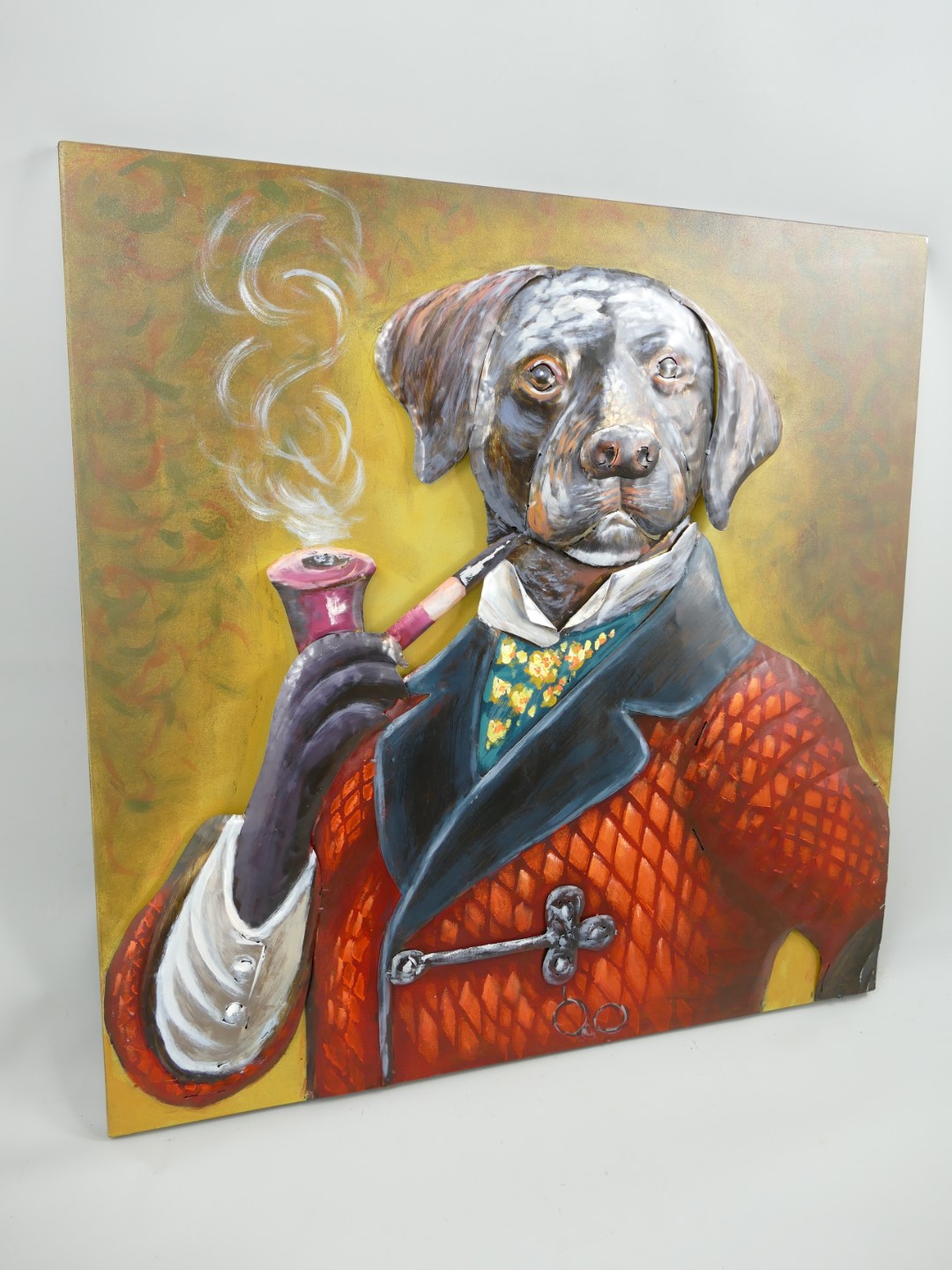 #(*) Metallbild (3D) Eisen Hund H.80x80cm