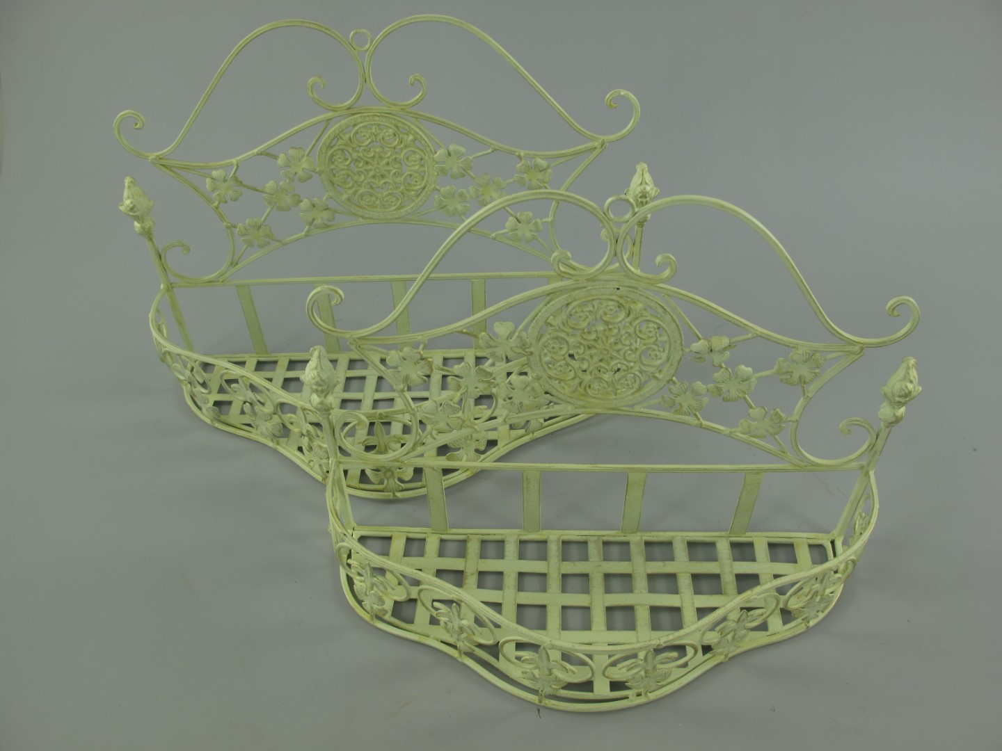 Wandhanger Eisen weiss Set/2 H.28/30-L.37/41cm