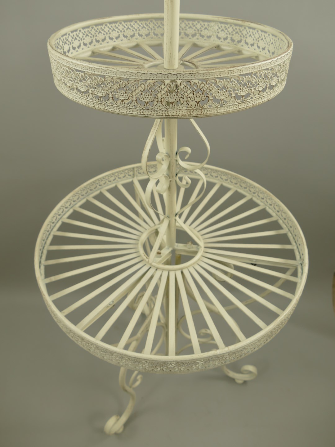 Etagere 2-tlg. Eisen rustikal weiss H.140x60cm