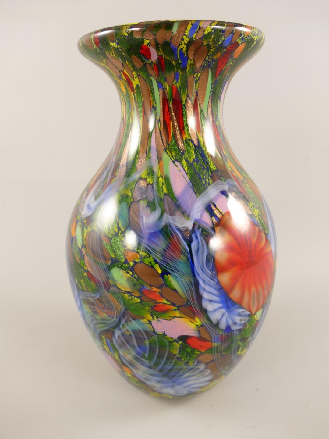 Glas Vase Murano farbe H.37x22cm