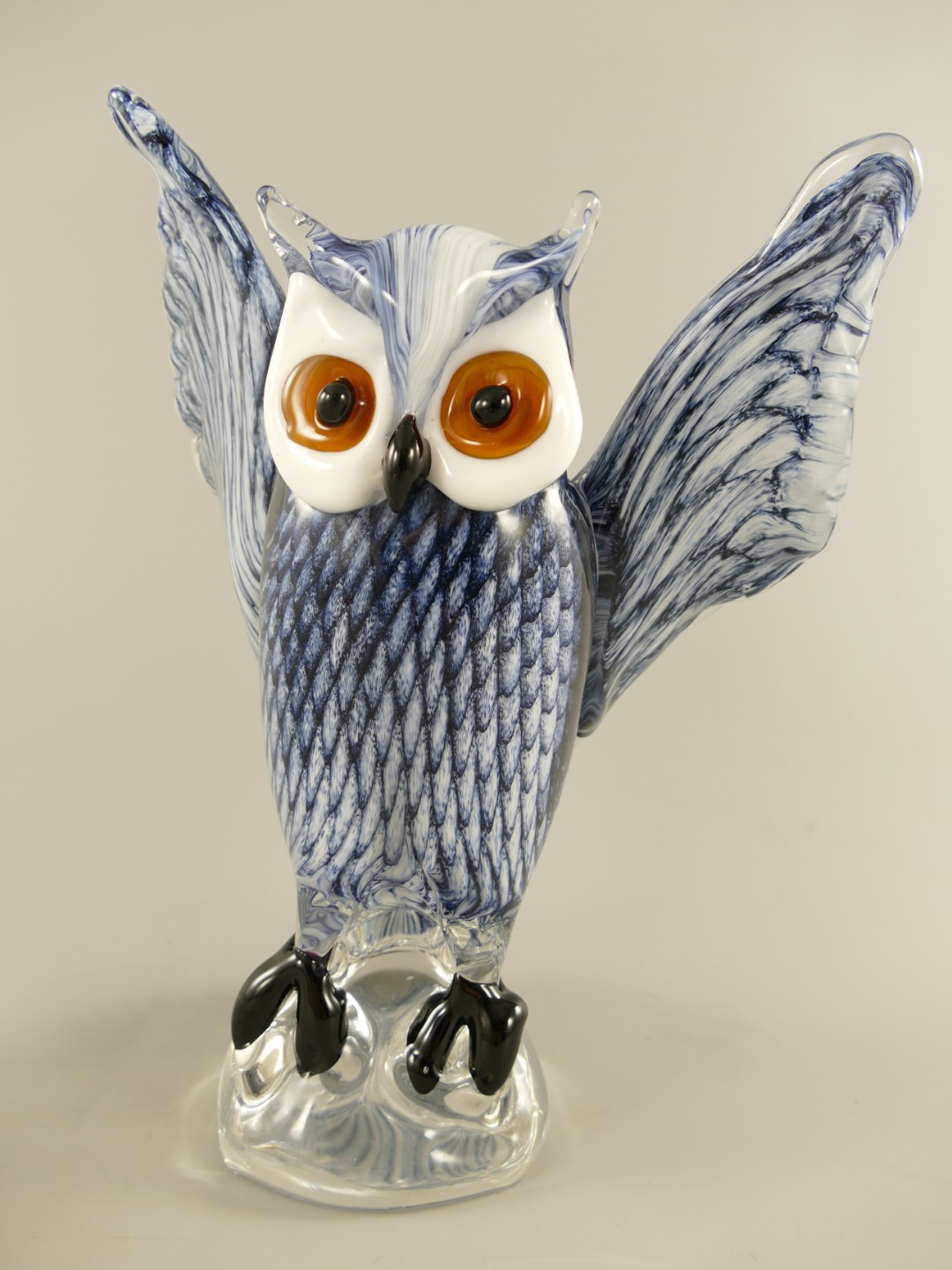Glasfigur Murano styl Eule farbe H.30cm