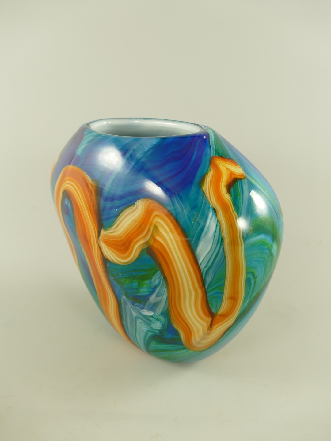 Glas Vase farbe H.28cm