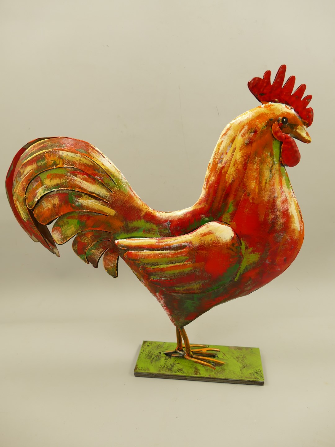 RAUS*PREIS Hahn Eisen farbig H.56cm
