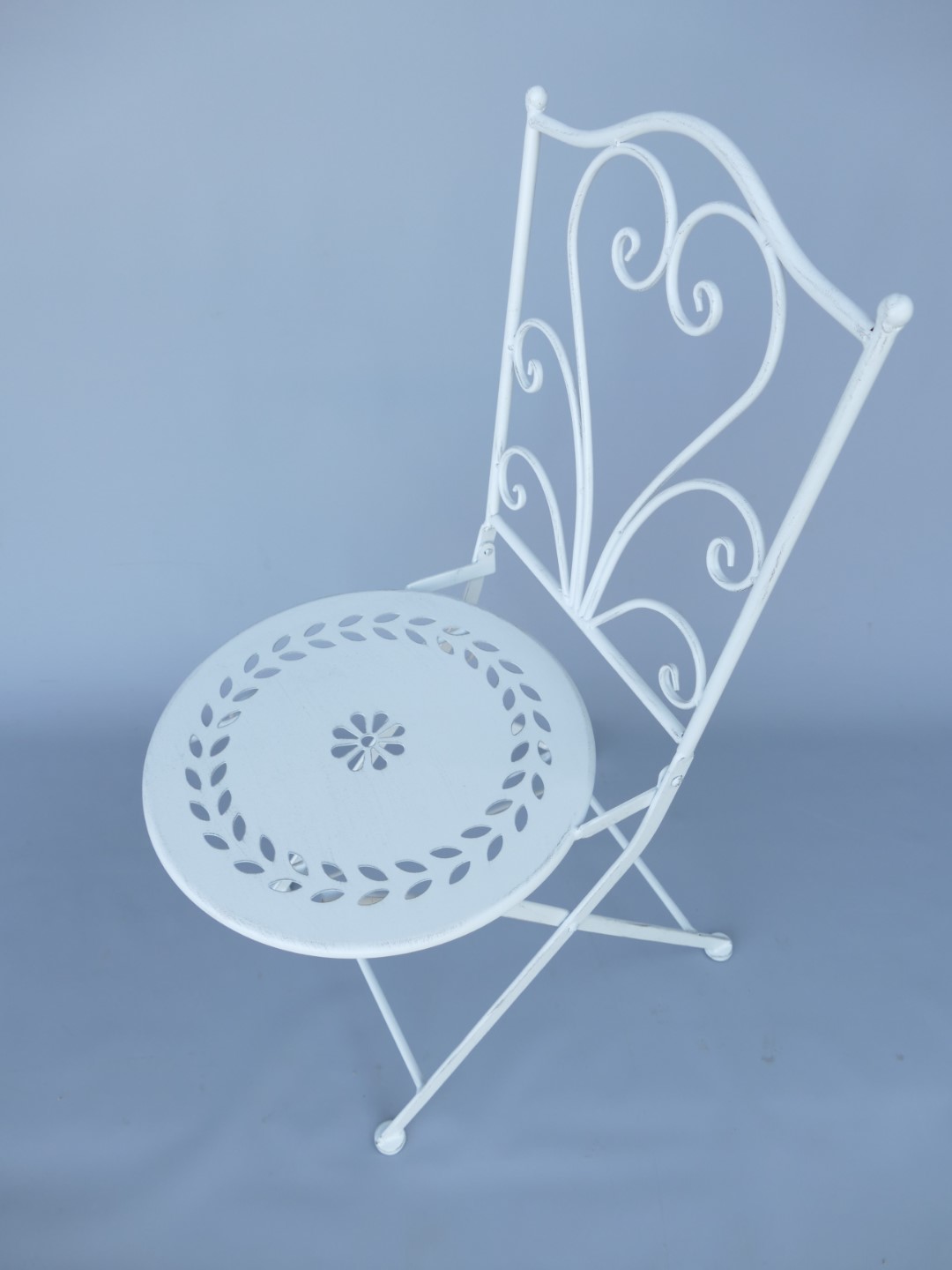 *NT 2xStuhl/Tisch(60) H.92cm Eisen rust. WEISS SET