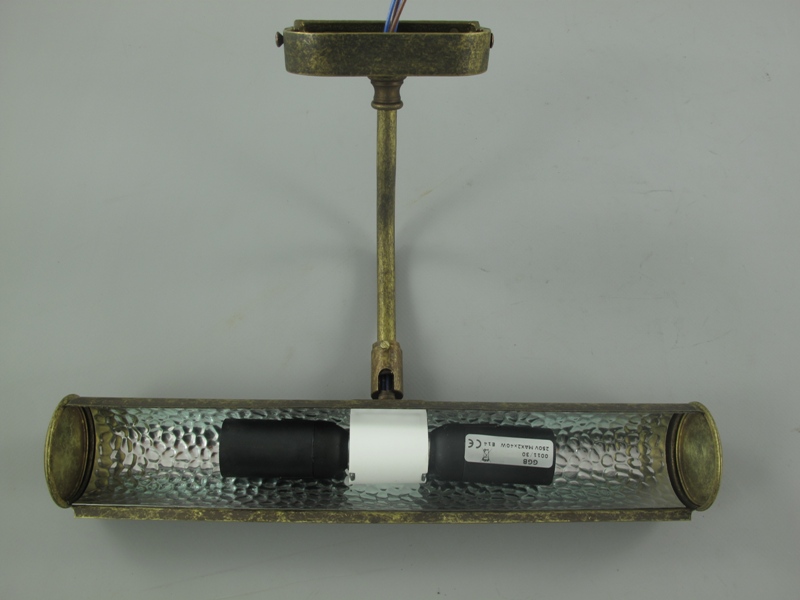 Bilderlampe Messing brüniert 2-Fassung B.30cm