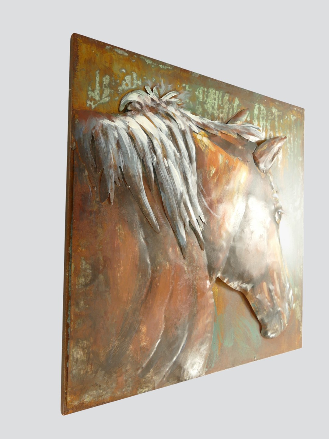 (*) Metallbild (3D)Eisen Pferd L.60x60cm