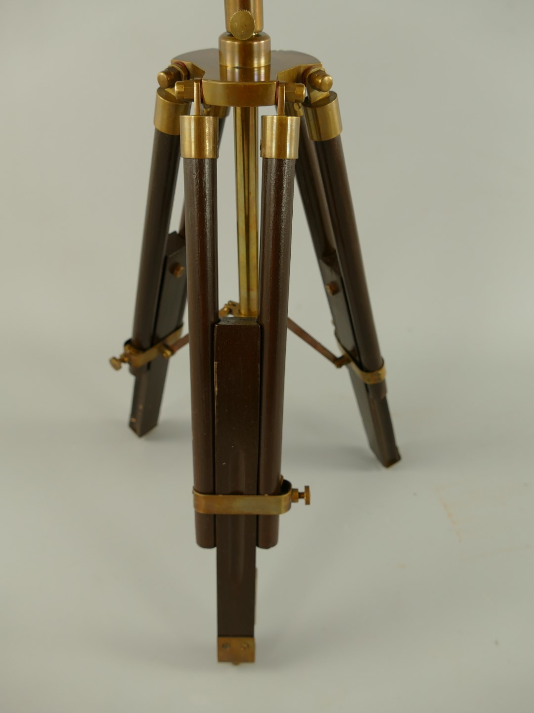 Fernrohr Messing Holz Stativ H.55x29cm