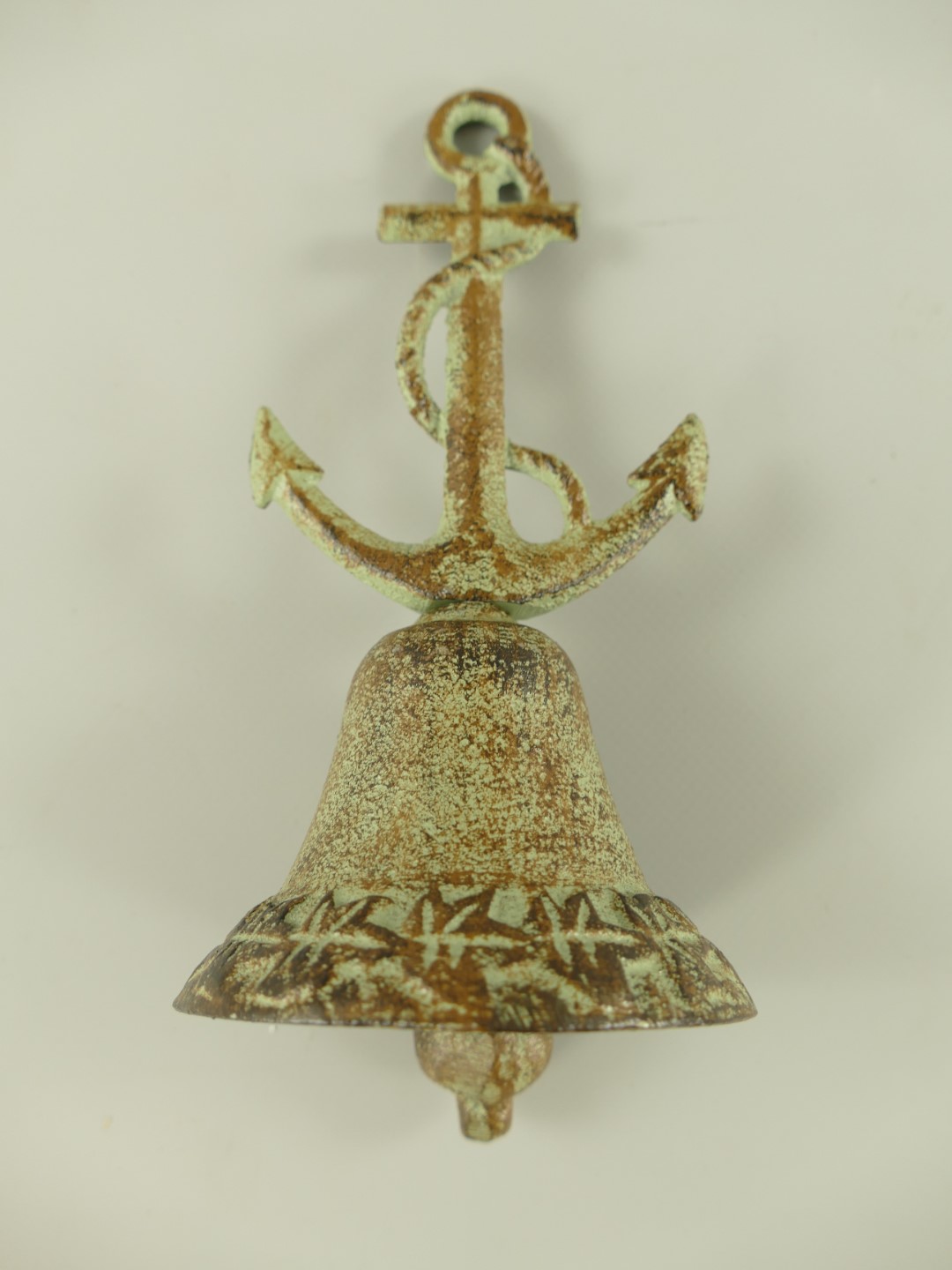 Tischglocke Anker Gußeisen farbig H.18x9cm