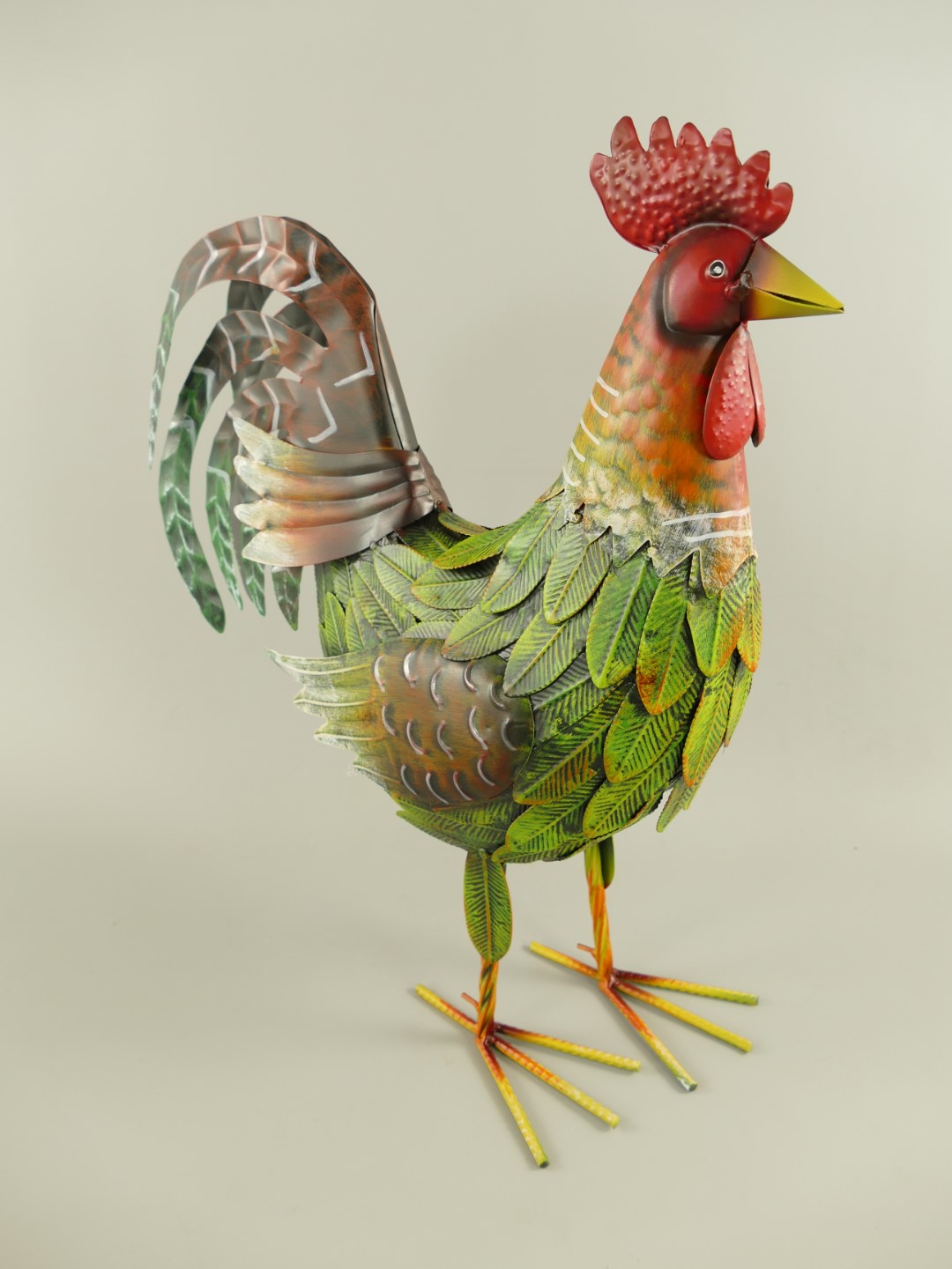 Hahn Eisen farbig H.48x42cm