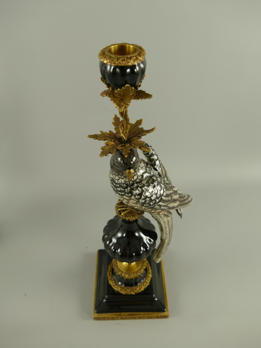 *NT Porzel./Bronz Papagei Links/Rechts H.48cm SET!