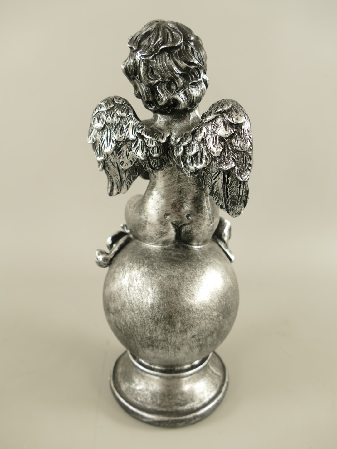 Engel Polystein Silber farbig H.30cm