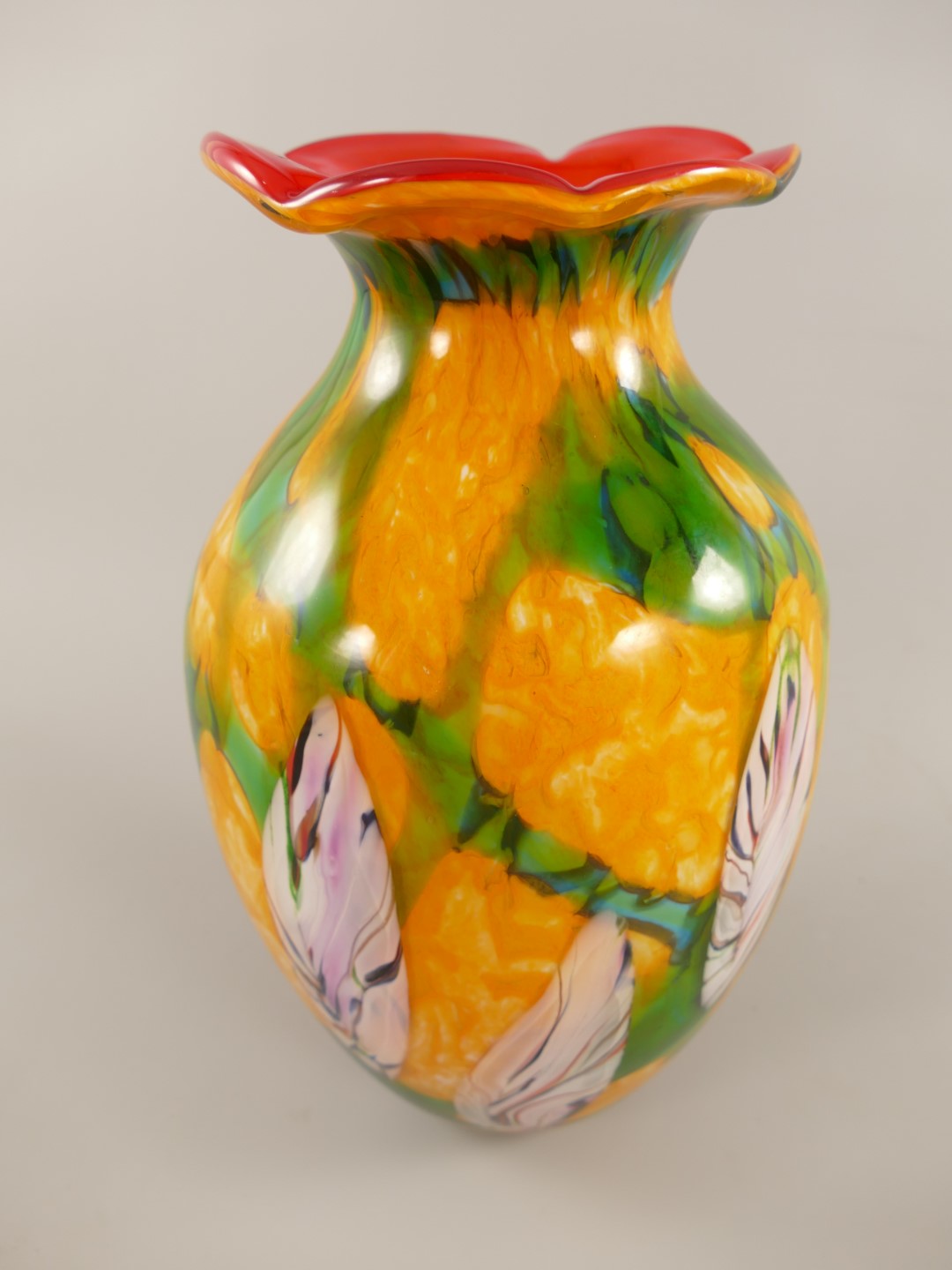 Glas Vase farbe H.36x23cm