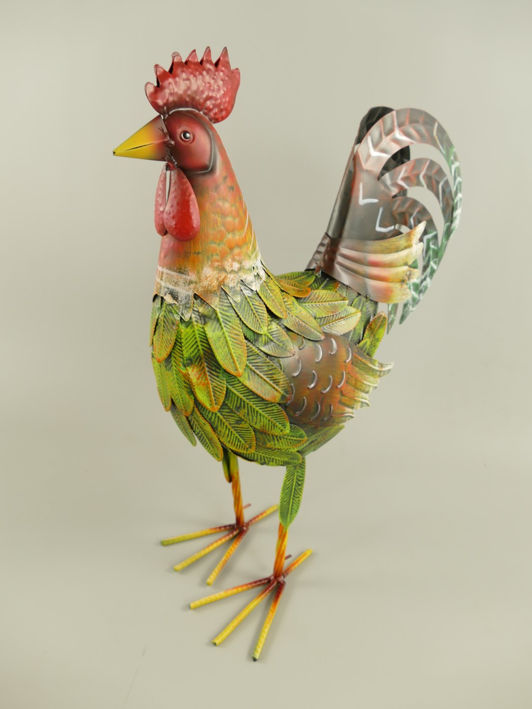Hahn Eisen farbig H.48x42cm