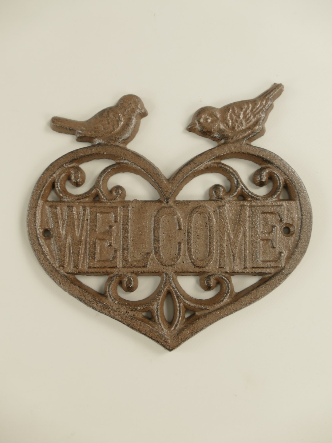 Wandschild Eisen Welcome rustikal braun H.18cm