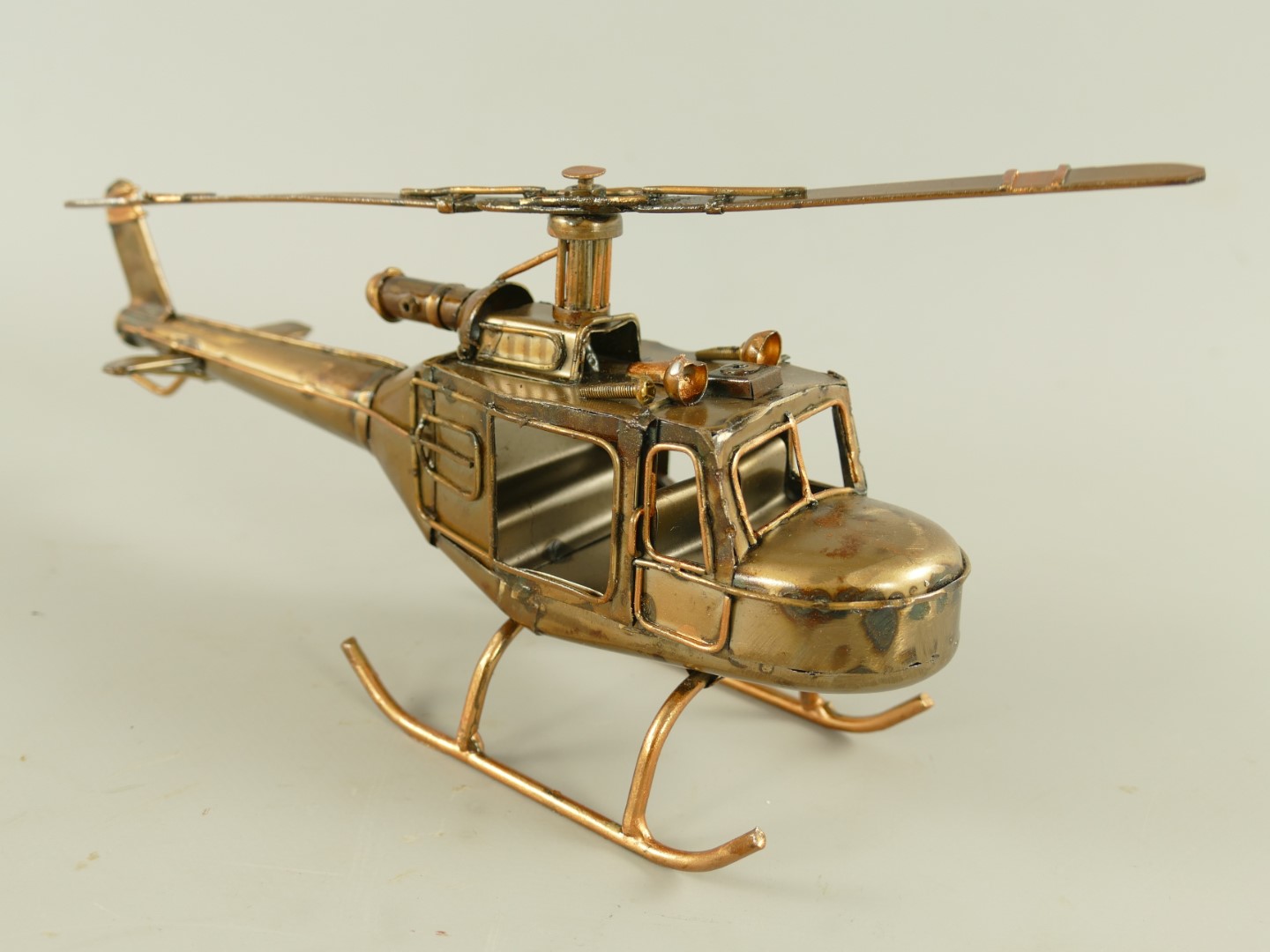 Hubschrauber Antik Eisen metallic farbig L.23cm