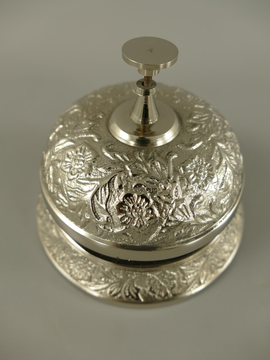 Hotelglocke vernickelt farbig H.10-D.12cm