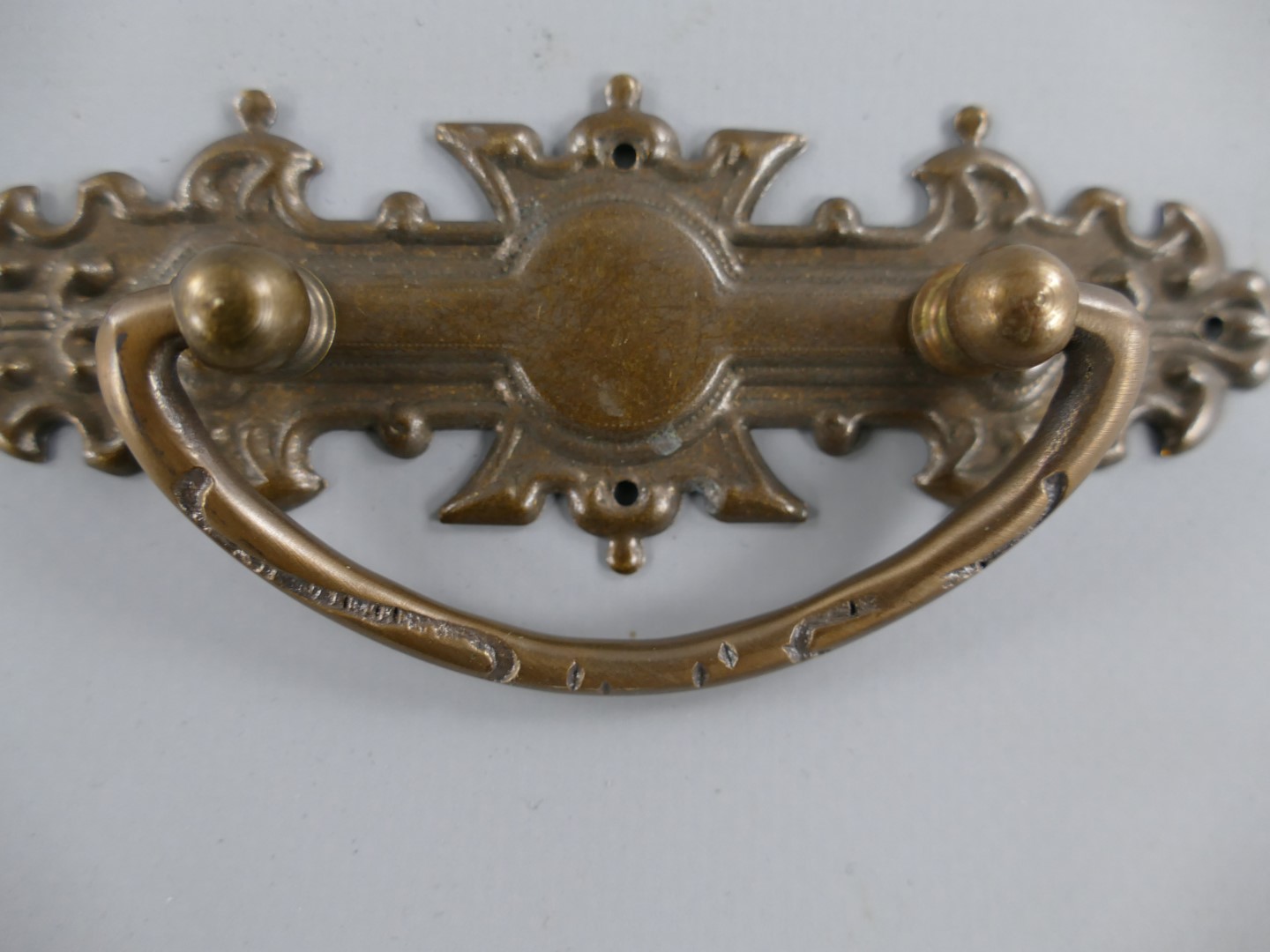 *NT Griffbeschlag Messing brüniert o.Loch 40x115mm