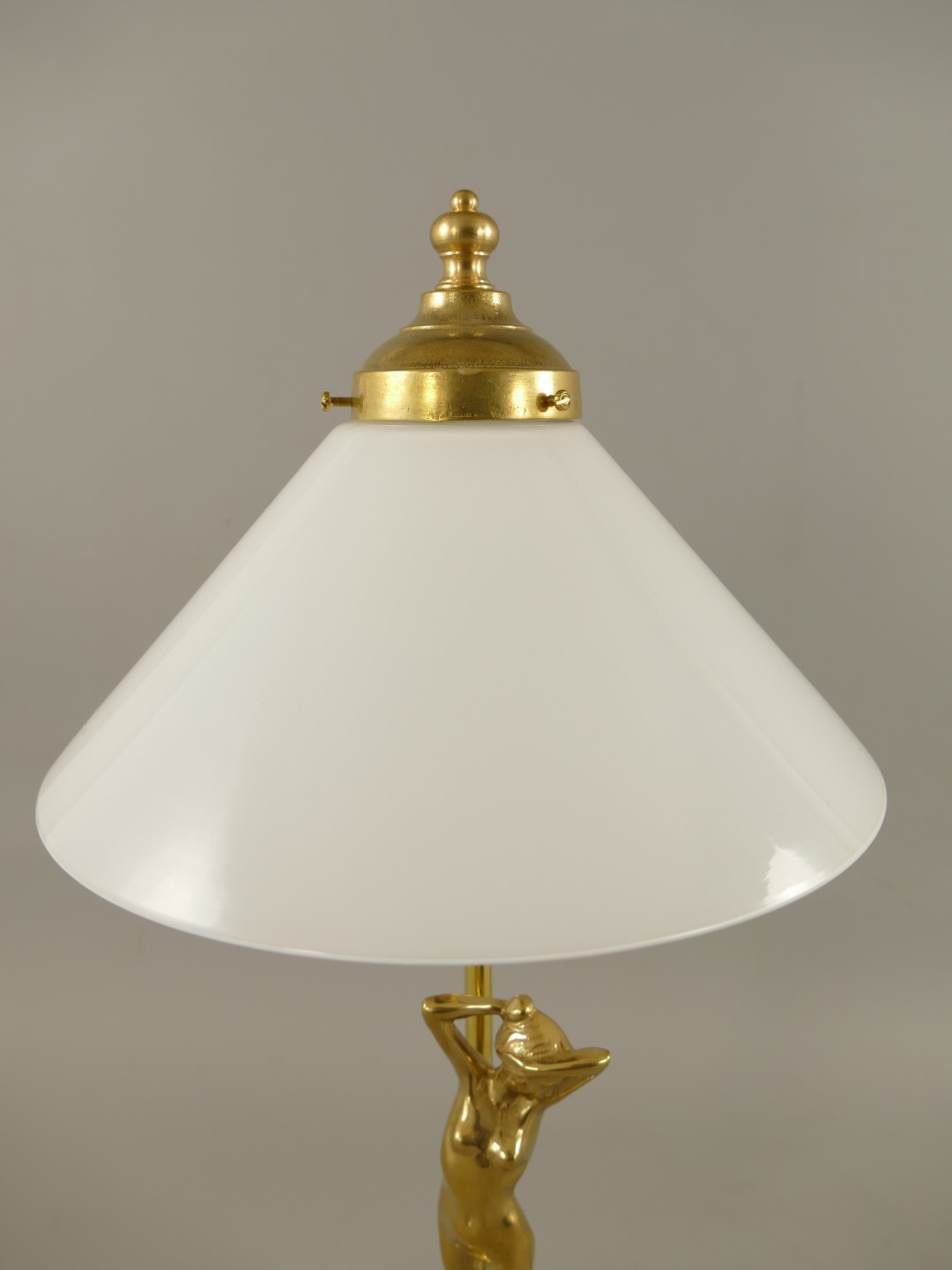 Lampe Messing Schirm(160.100W25) H.49cm