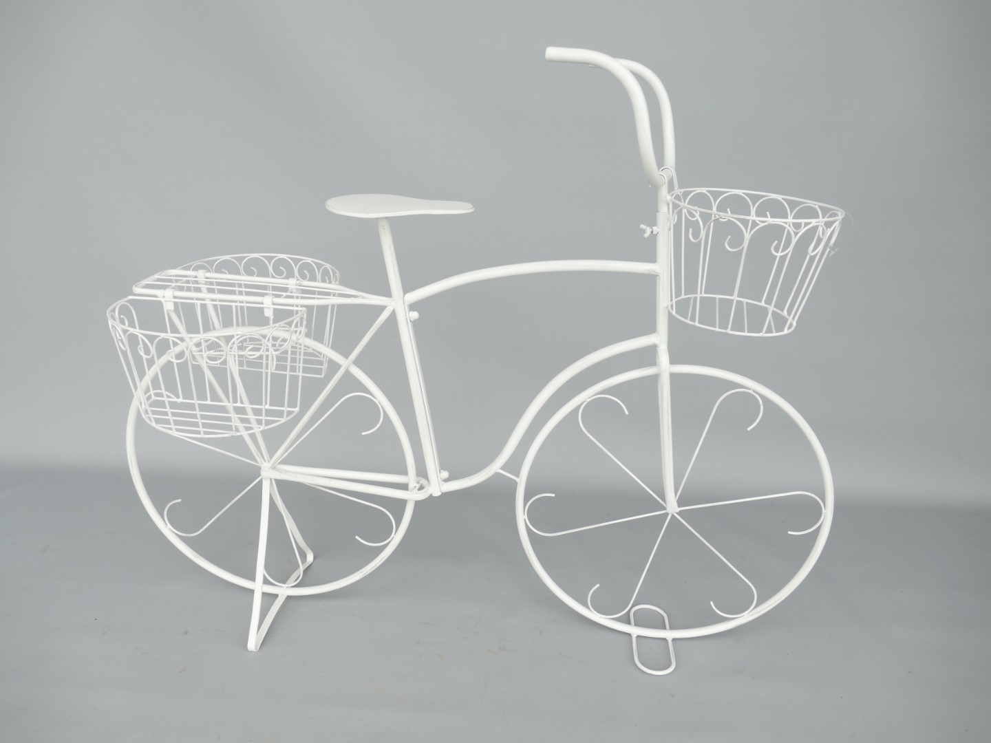(*S) Blumen FAHRRAD rustik weiss L.112cm
