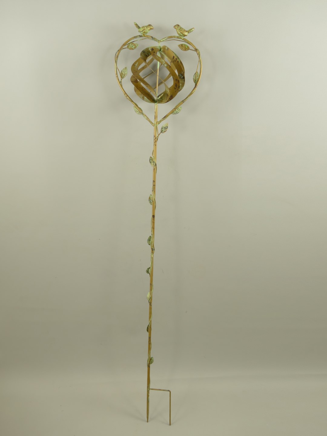Wind Spinner Eisen Grün farbig H.150x28cm