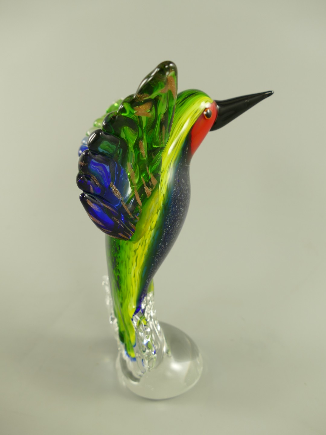 Glasfigur Murano styl Vogel farbe H.23cm