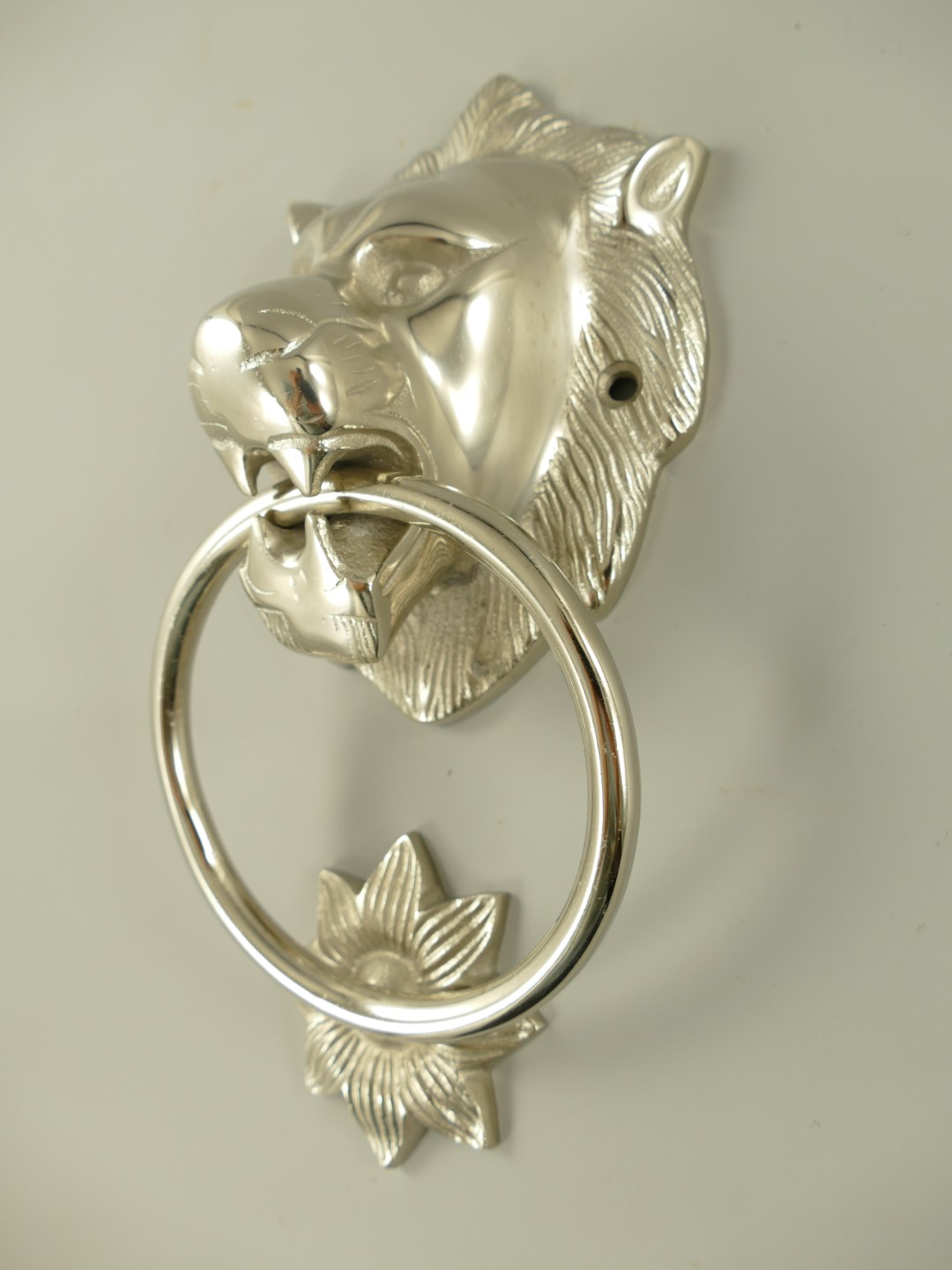 Türklopfer Löwe ALU Nickel farbig H.28cm