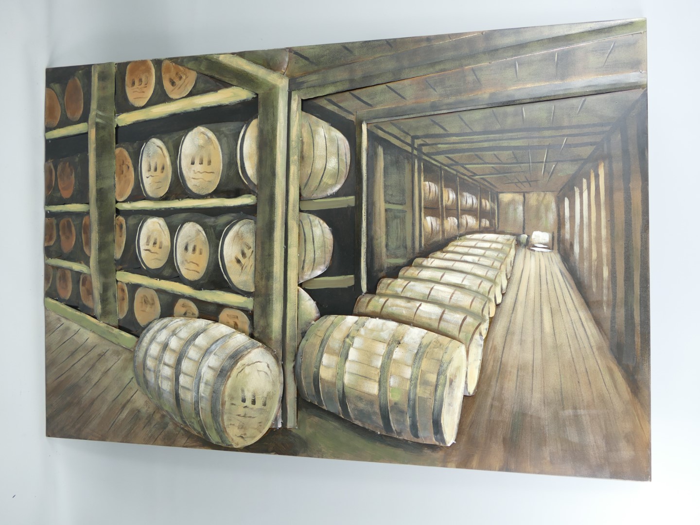 #(*) Metallbild(3D) Eisen Weinkeller L.120x80cm