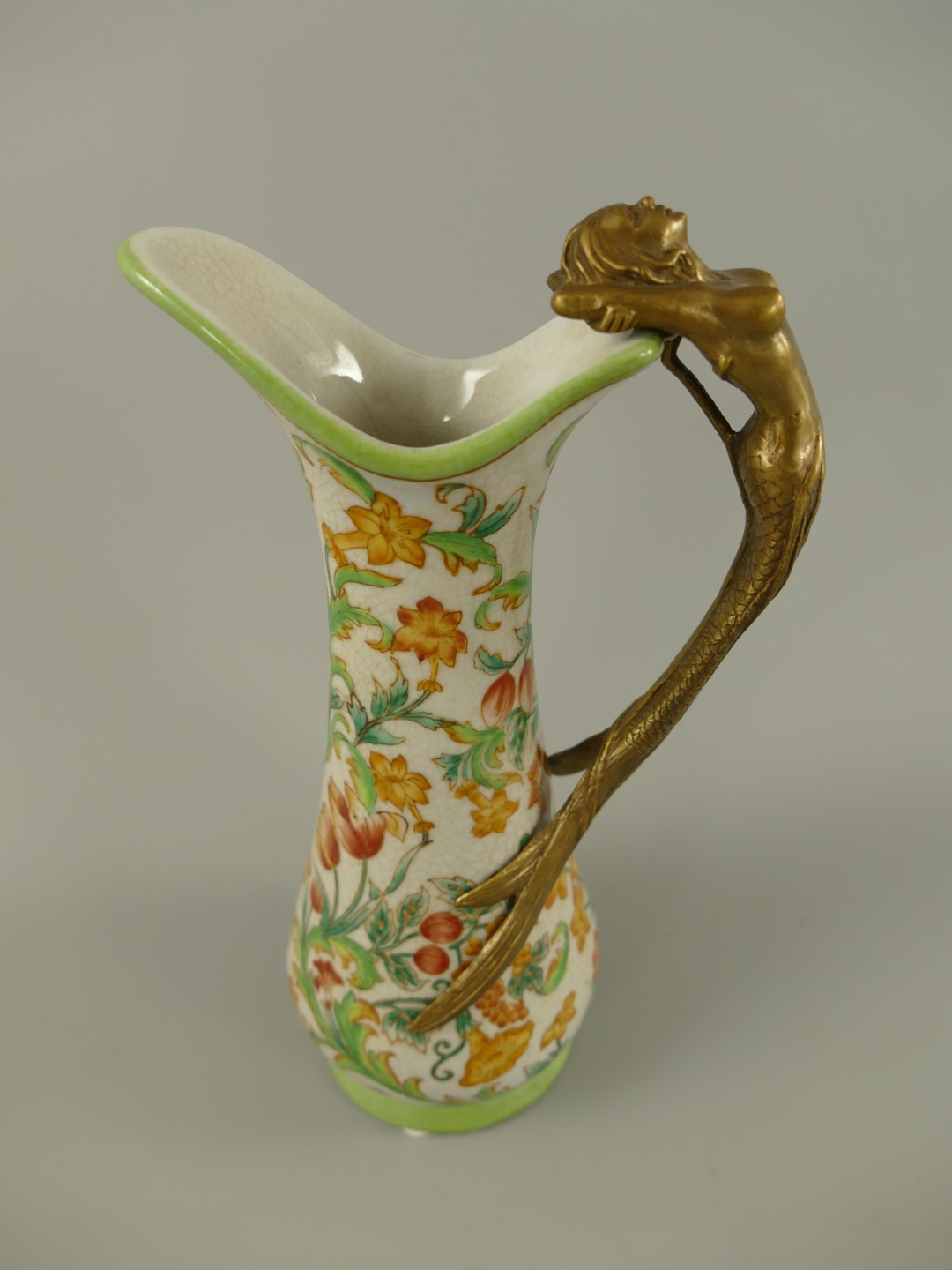 Vase Porzellan/Messing bunt H.25x14cm