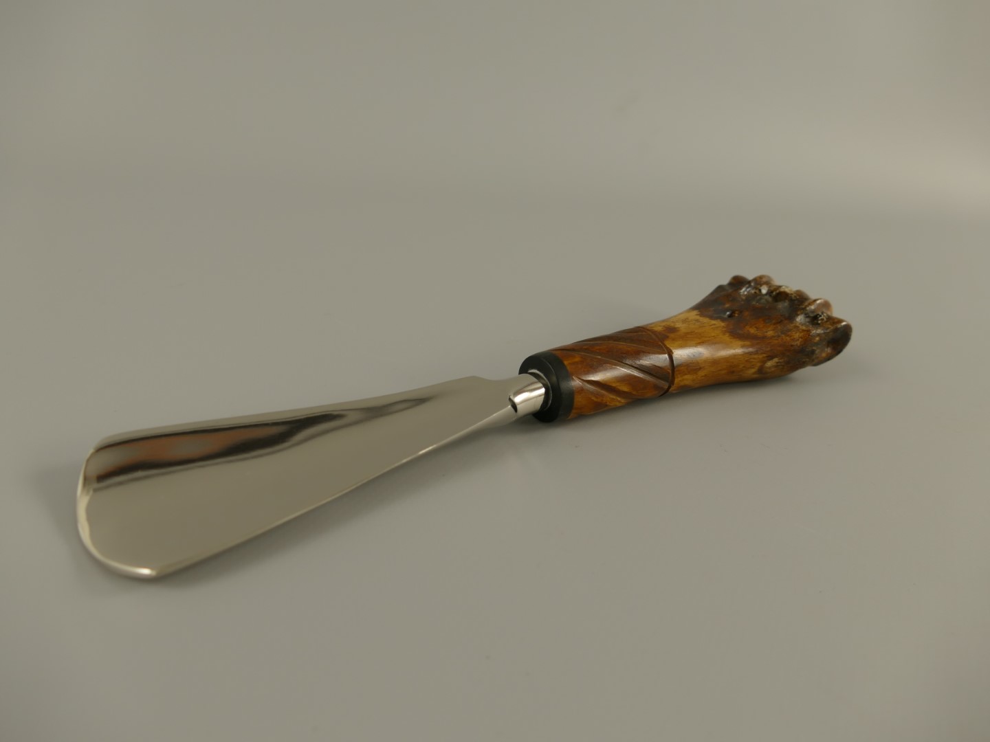 Schuhanzieher griff braun/vernickelt L.25cm