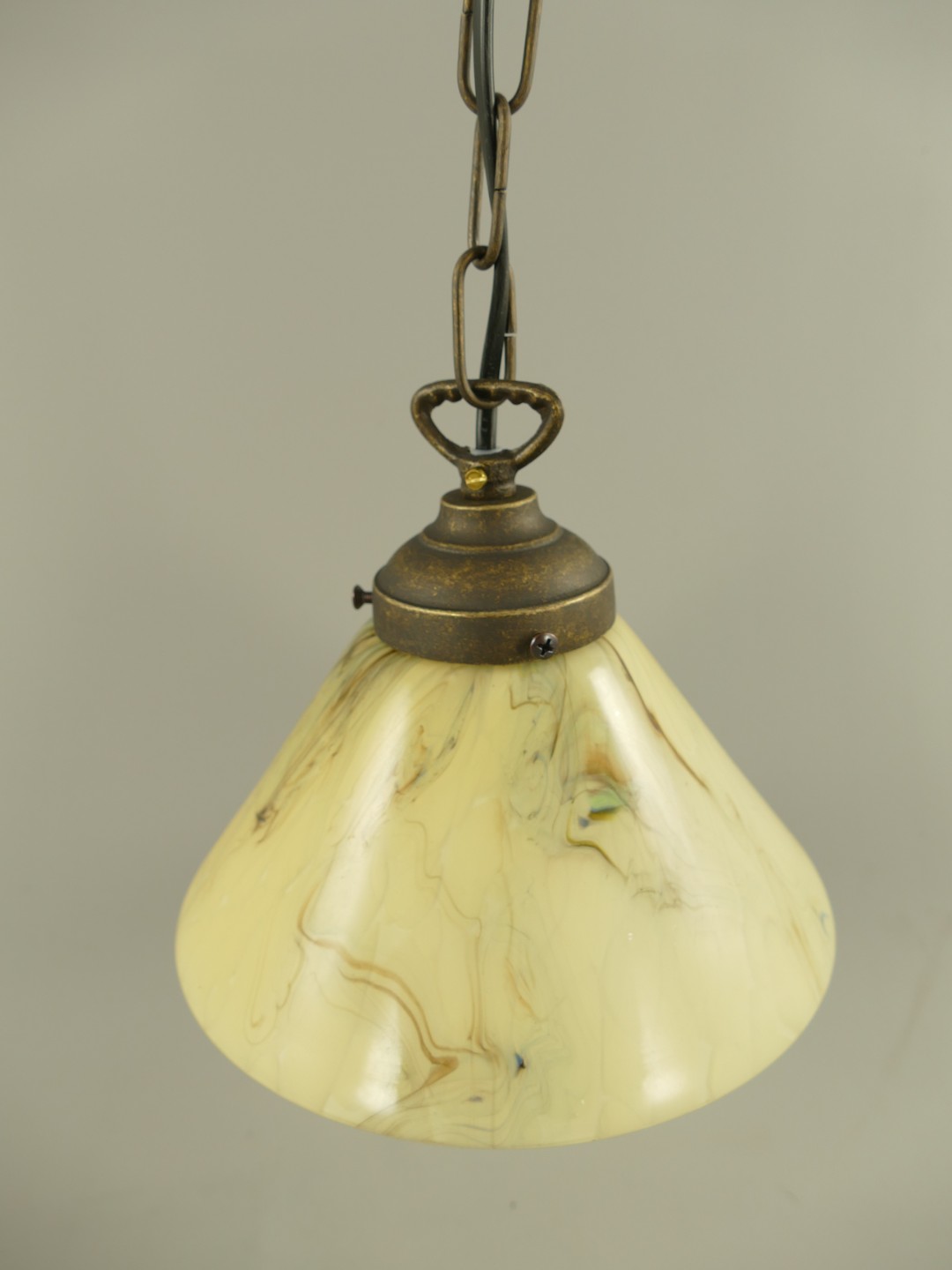 Lampe Messing brüniert Schirm(162.030B1) H.73cm