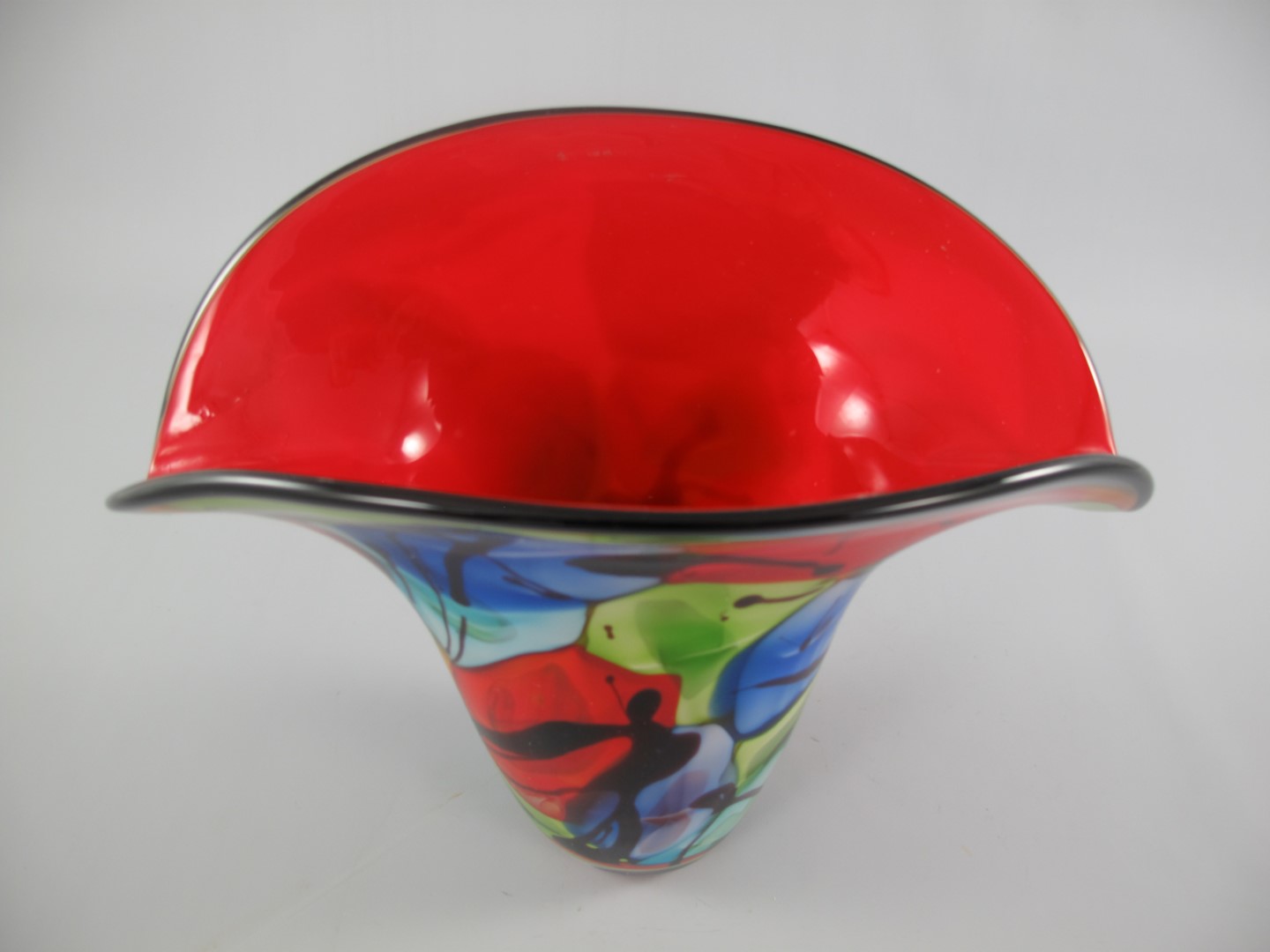 Glas Vase farbe H.32x38x22cm