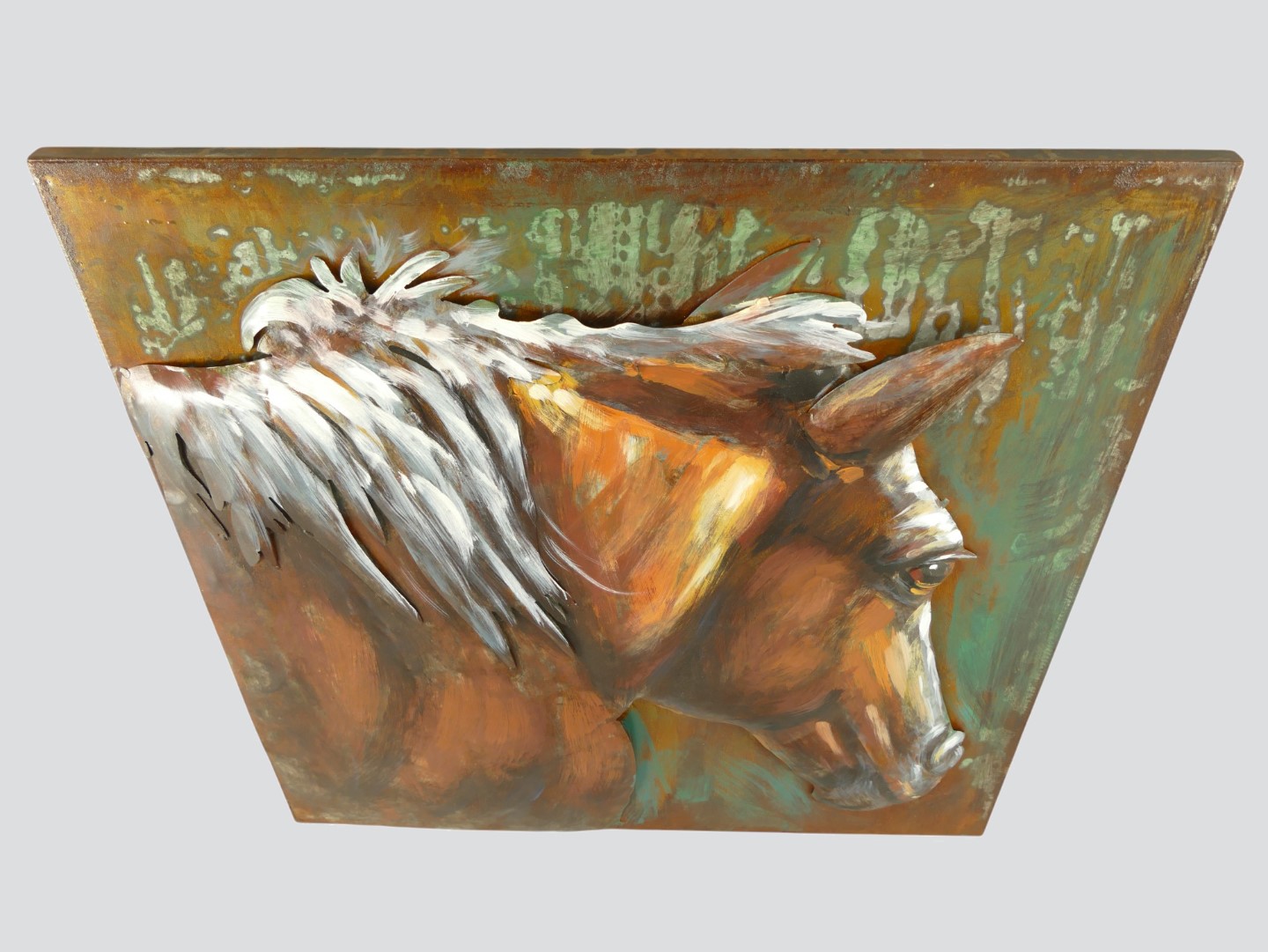 (*) Metallbild (3D)Eisen Pferd L.60x60cm