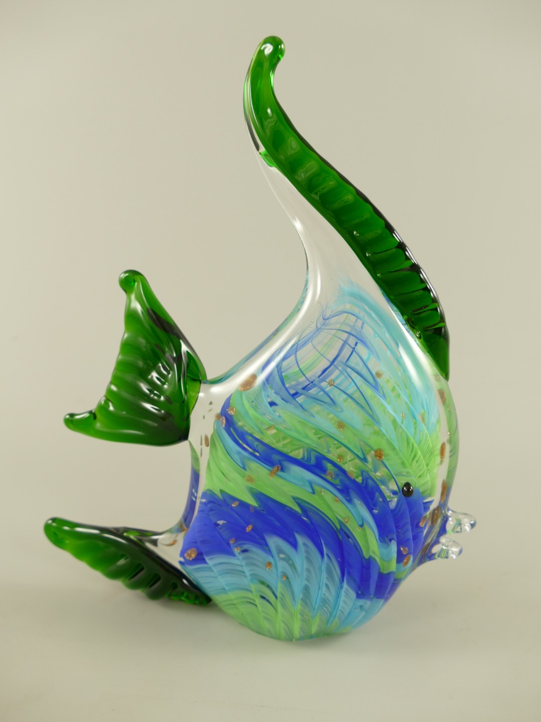Glasfigur Murano styl Fisch farbe H.24cm